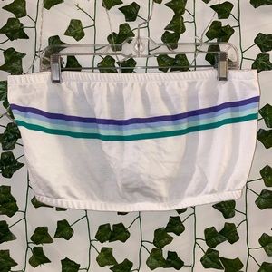 White Tube Top With Stripes
